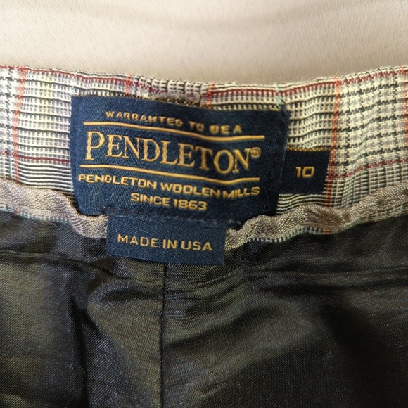 Pendleton Pants Womens 10 Gray Plaid Wool Elastic Waist Lined - Picture 2 of 12